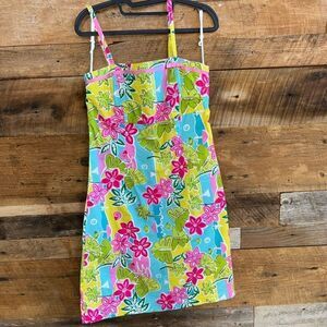 Courtenay floral/seashore adj spaghetti strap summer dress